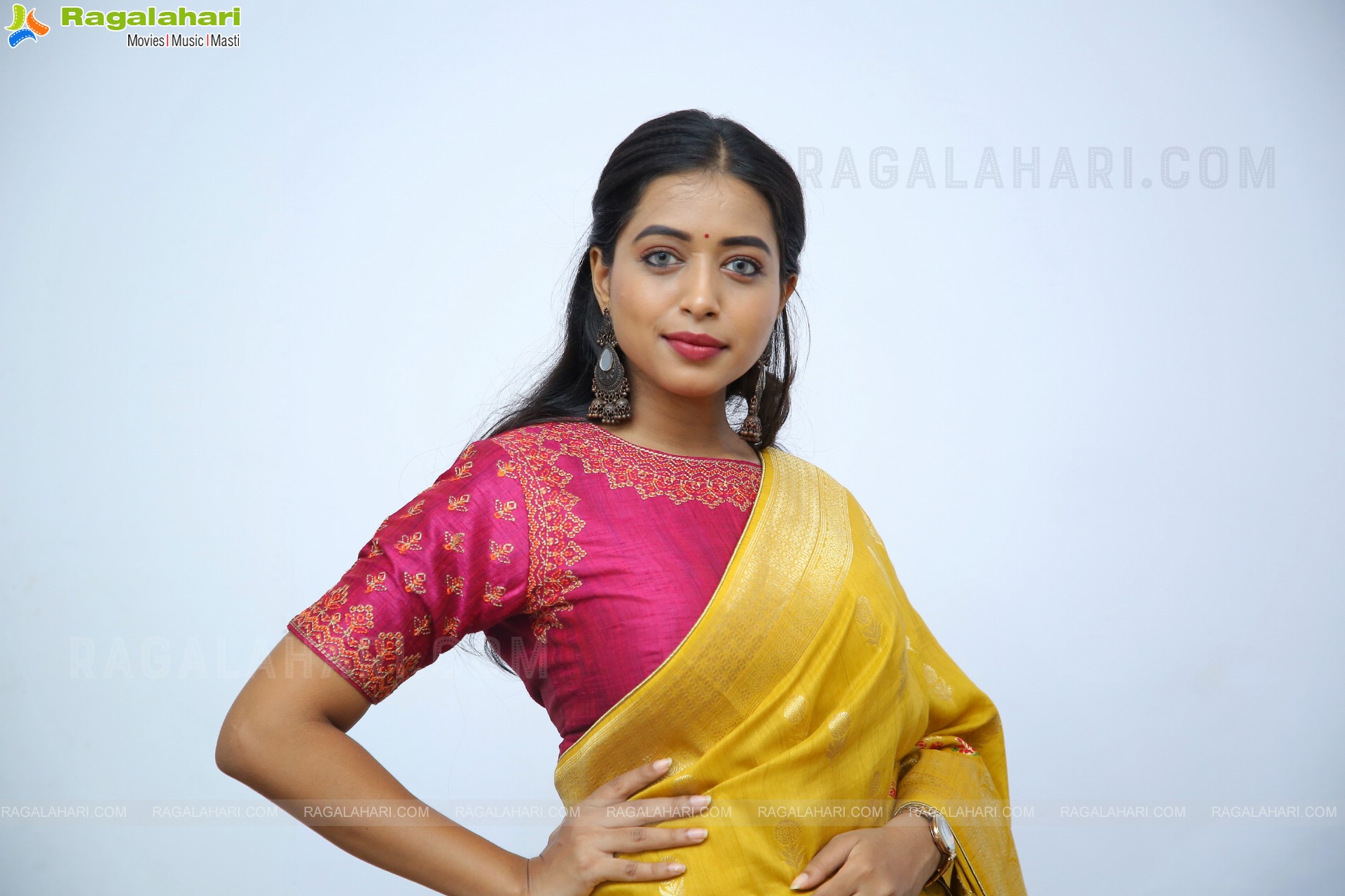 Rittika Chakraborty in Yellow Saree, HD Photo Gallery