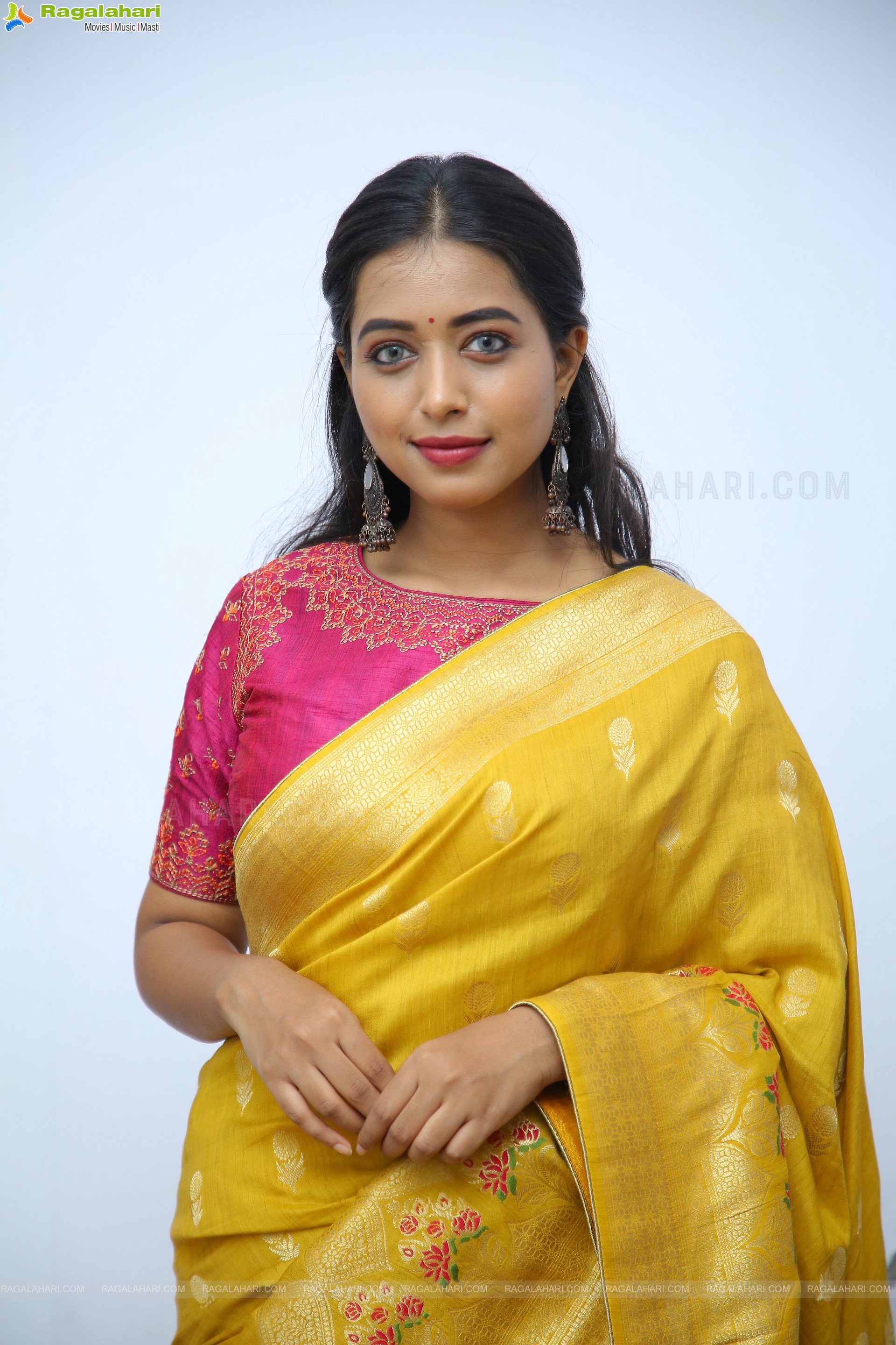 Rittika Chakraborty in Yellow Saree, HD Photo Gallery