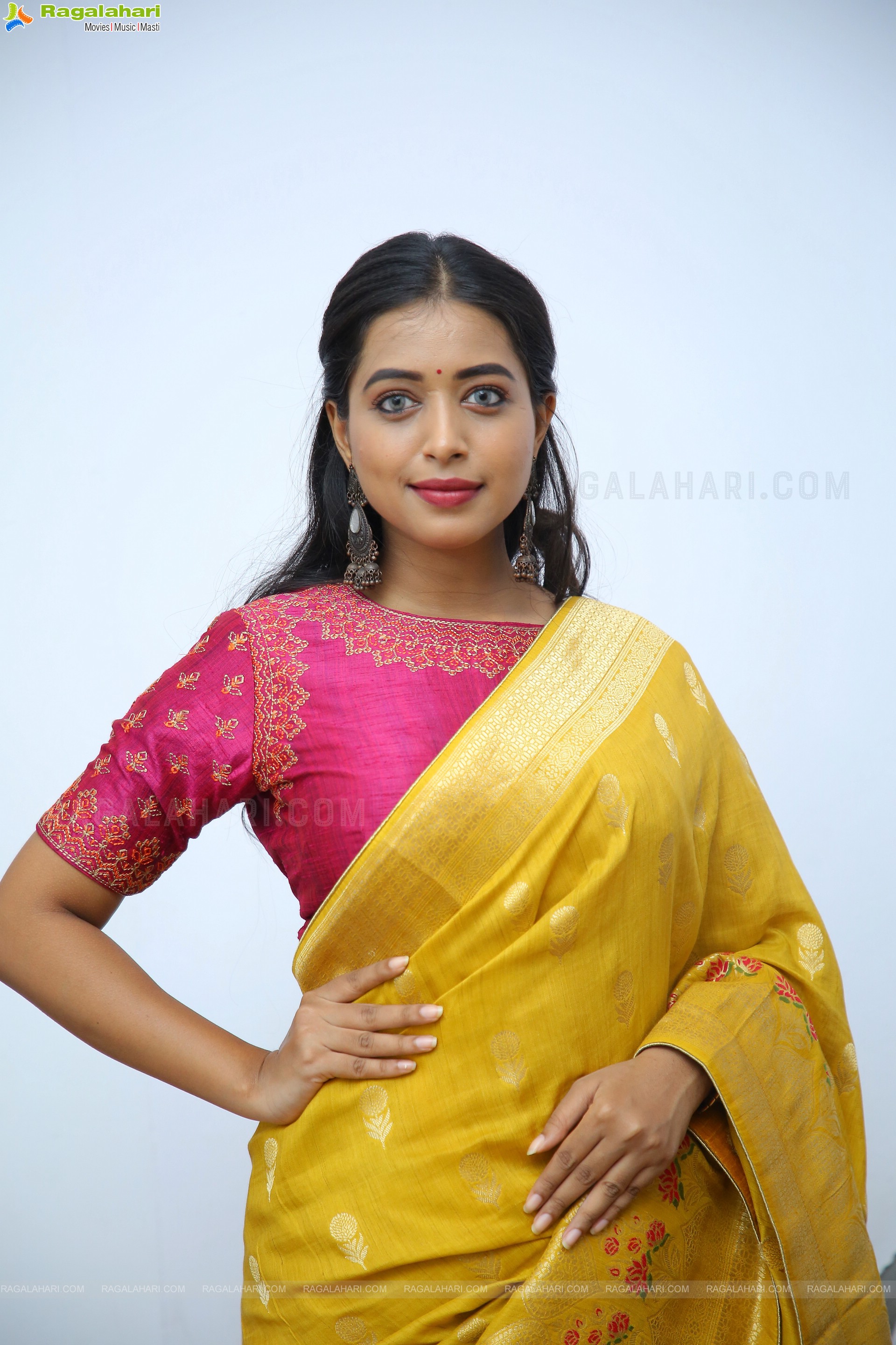 Rittika Chakraborty in Yellow Saree, HD Photo Gallery