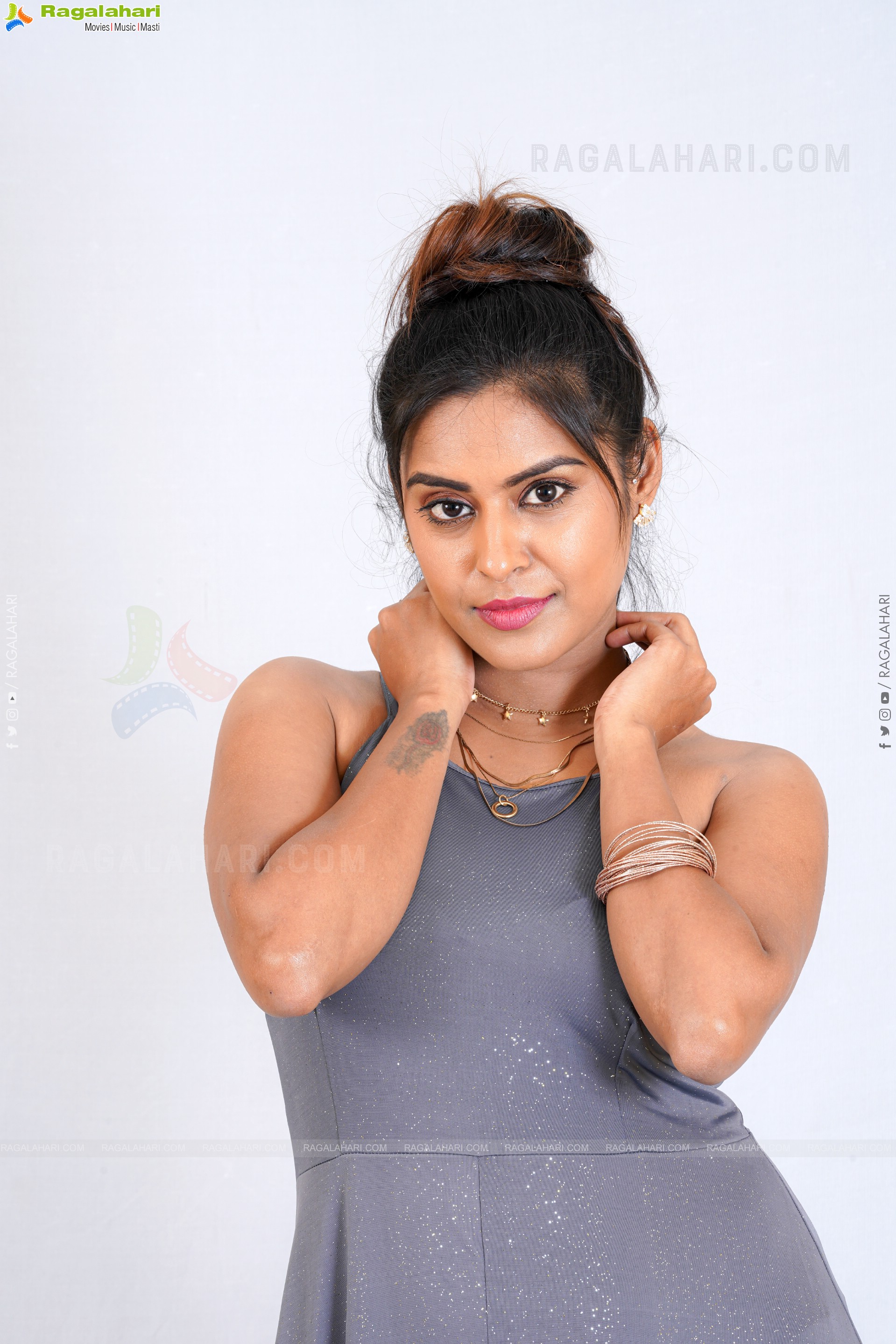 Akshatha Madhav in Gray Maxi Dress, Exclusive Photoshoot