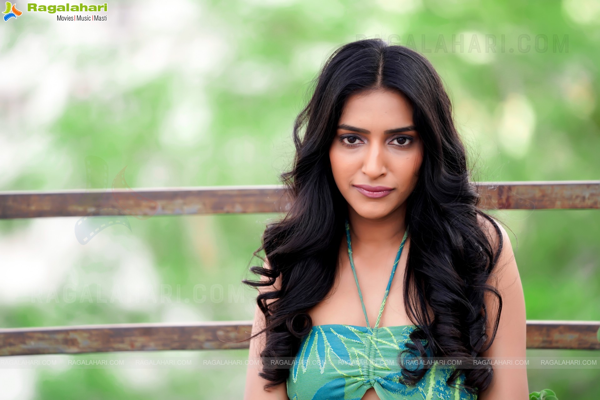 Nikita Gangurde in Green Printed Crop Top and Palazzo Pants, Exclusive Photoshoot