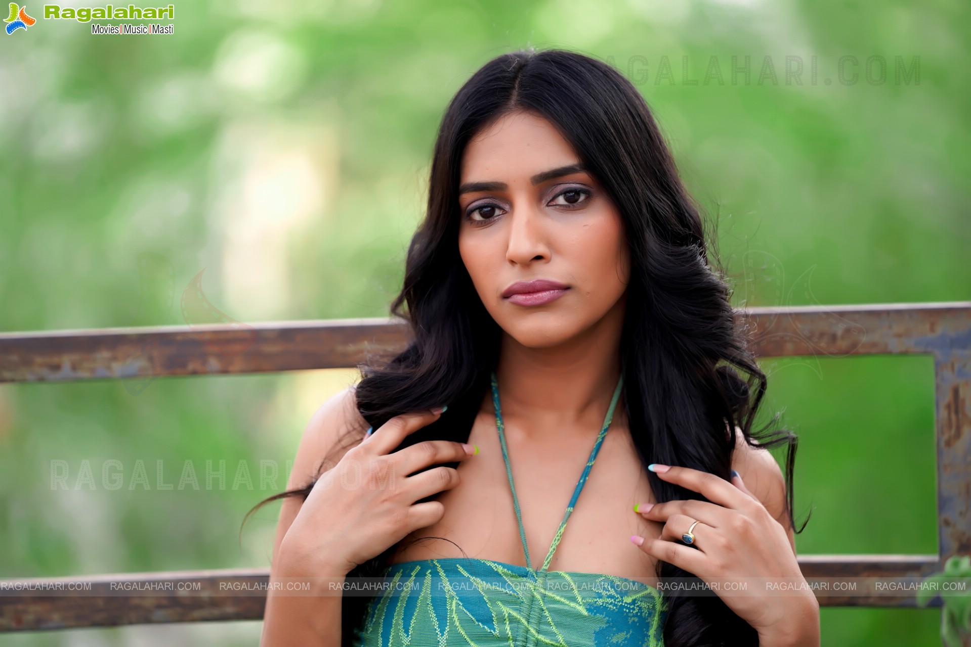 Nikita Gangurde in Green Printed Crop Top and Palazzo Pants, Exclusive Photoshoot