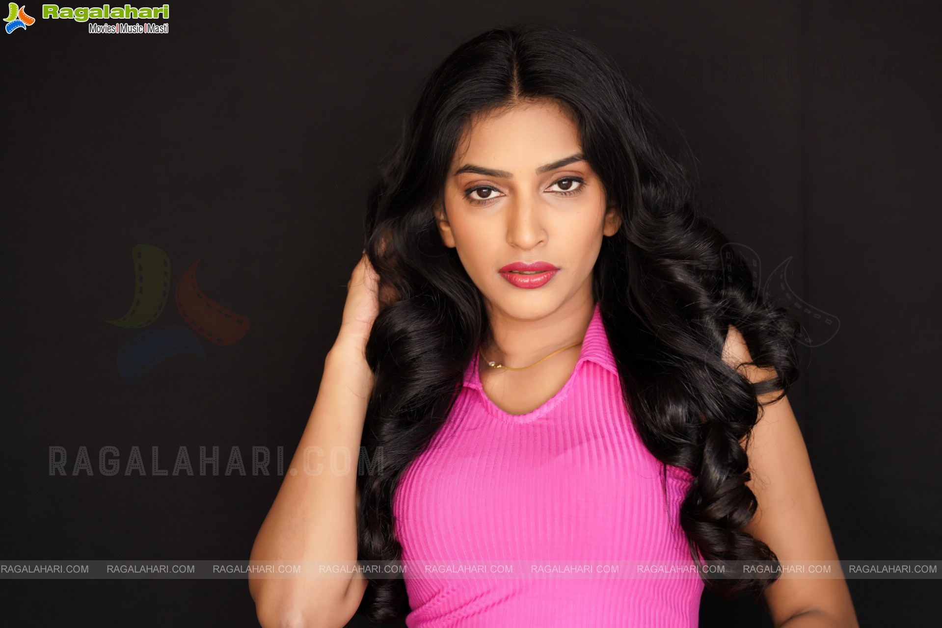 Nikita Gangurde in Pink Knitted Top and Black Shorts, Exclusive Photoshoot