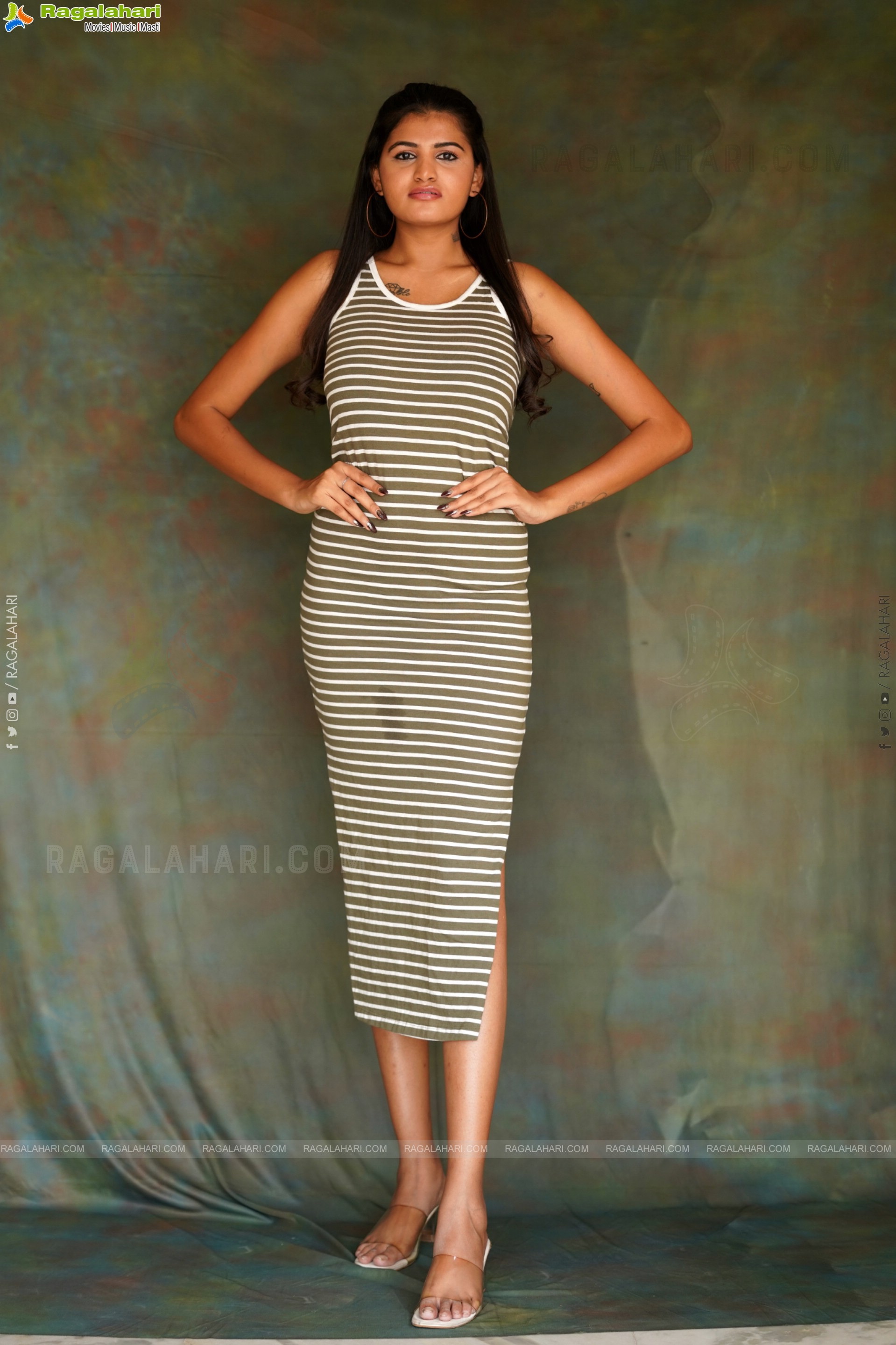 Sindhu Manthri Striped Slit Dress, Exclusive Photoshoot