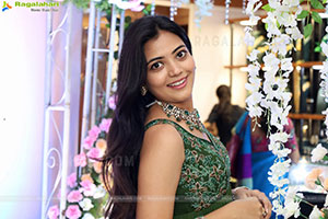 Jeevan Priya Reddy stills in Green Designer Dress