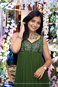 Jeevan Priya Reddy stills in Green Designer Dress