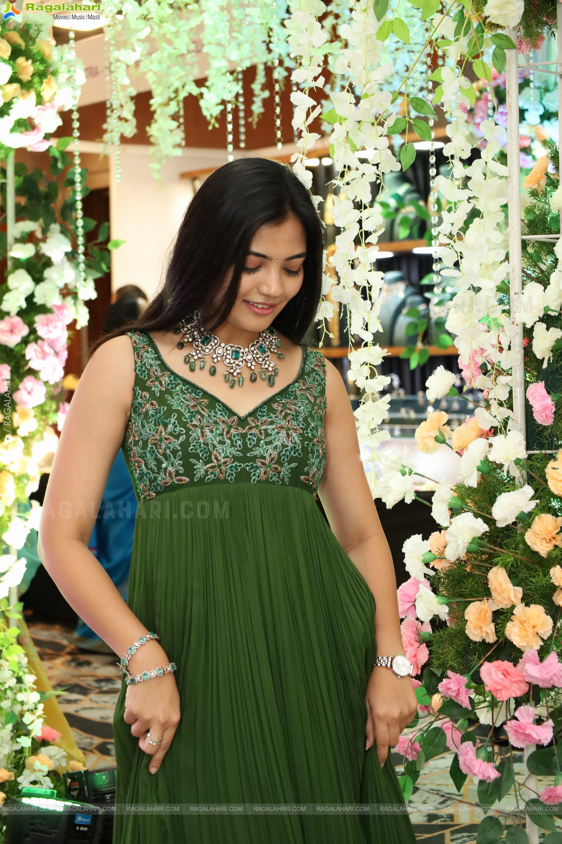 Jeevan Priya Reddy stills in Green Designer Dress, HD Gallery