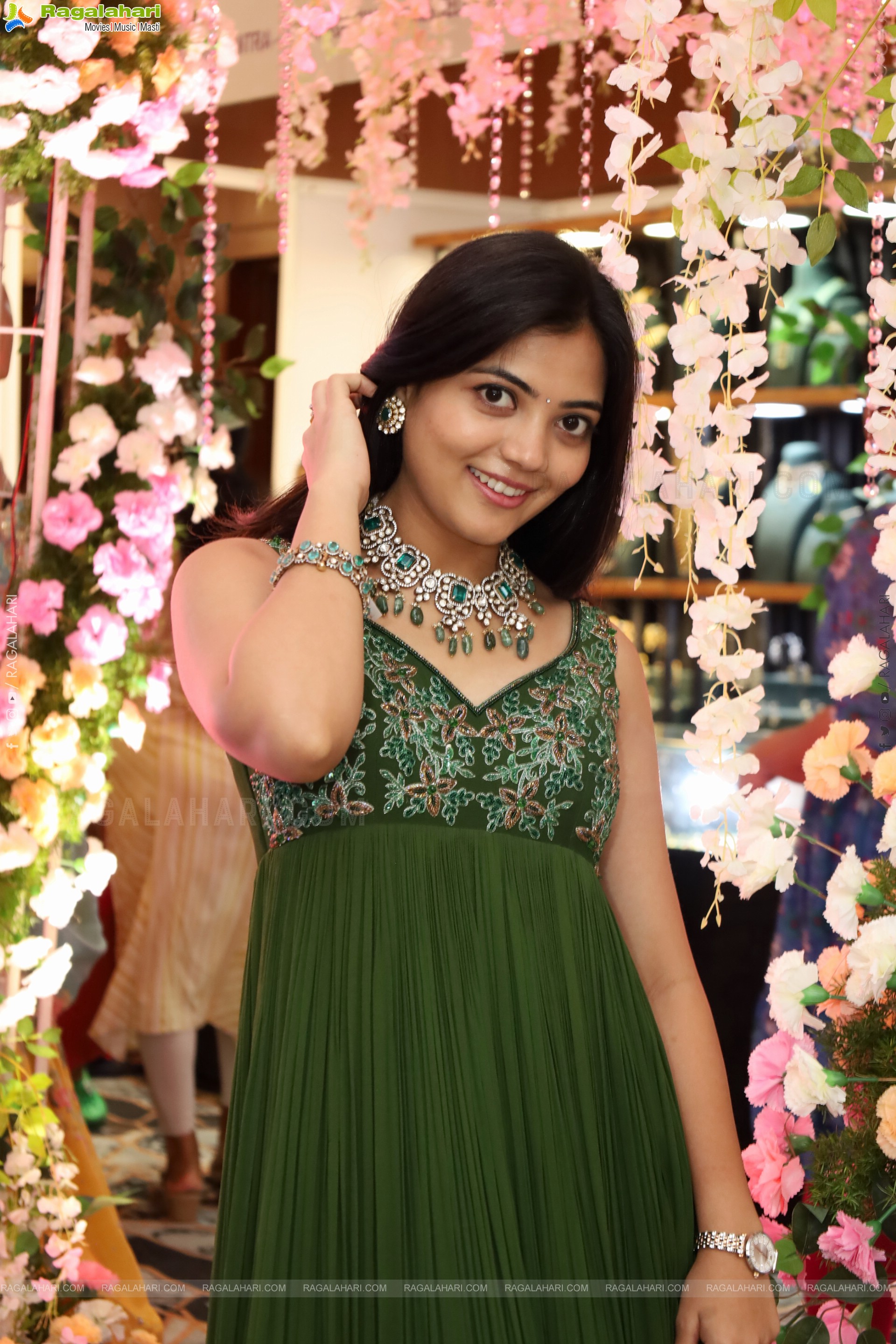 Jeevan Priya Reddy stills in Green Designer Dress, HD Gallery