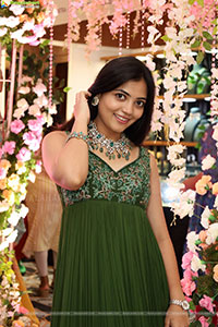 Jeevan Priya Reddy stills in Green Designer Dress