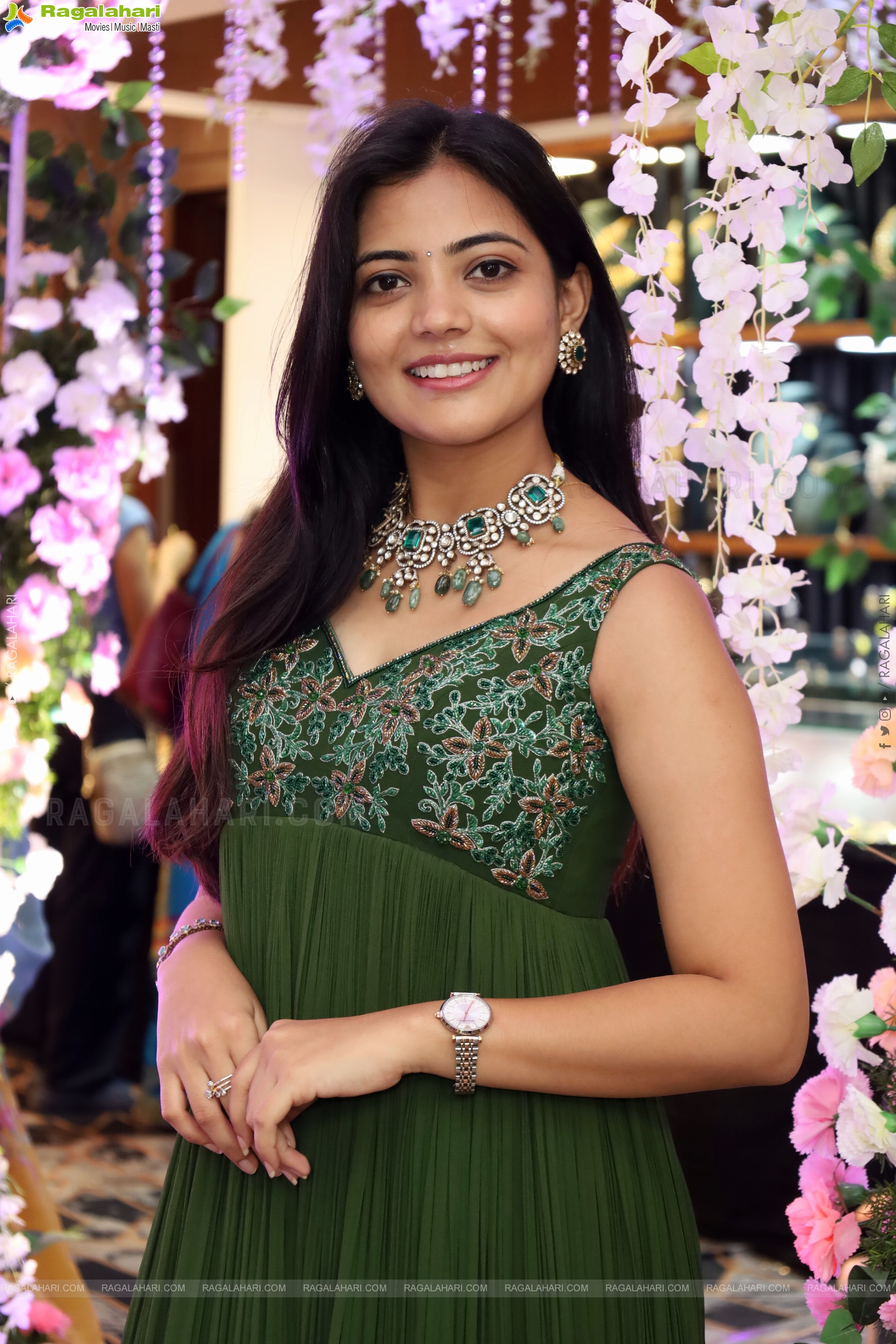 Jeevan Priya Reddy stills in Green Designer Dress, HD Gallery