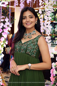 Jeevan Priya Reddy stills in Green Designer Dress