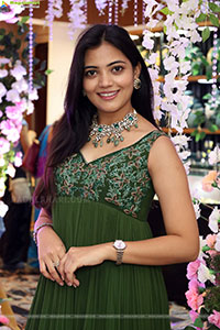 Jeevan Priya Reddy stills in Green Designer Dress
