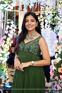 Jeevan Priya Reddy stills in Green Designer Dress