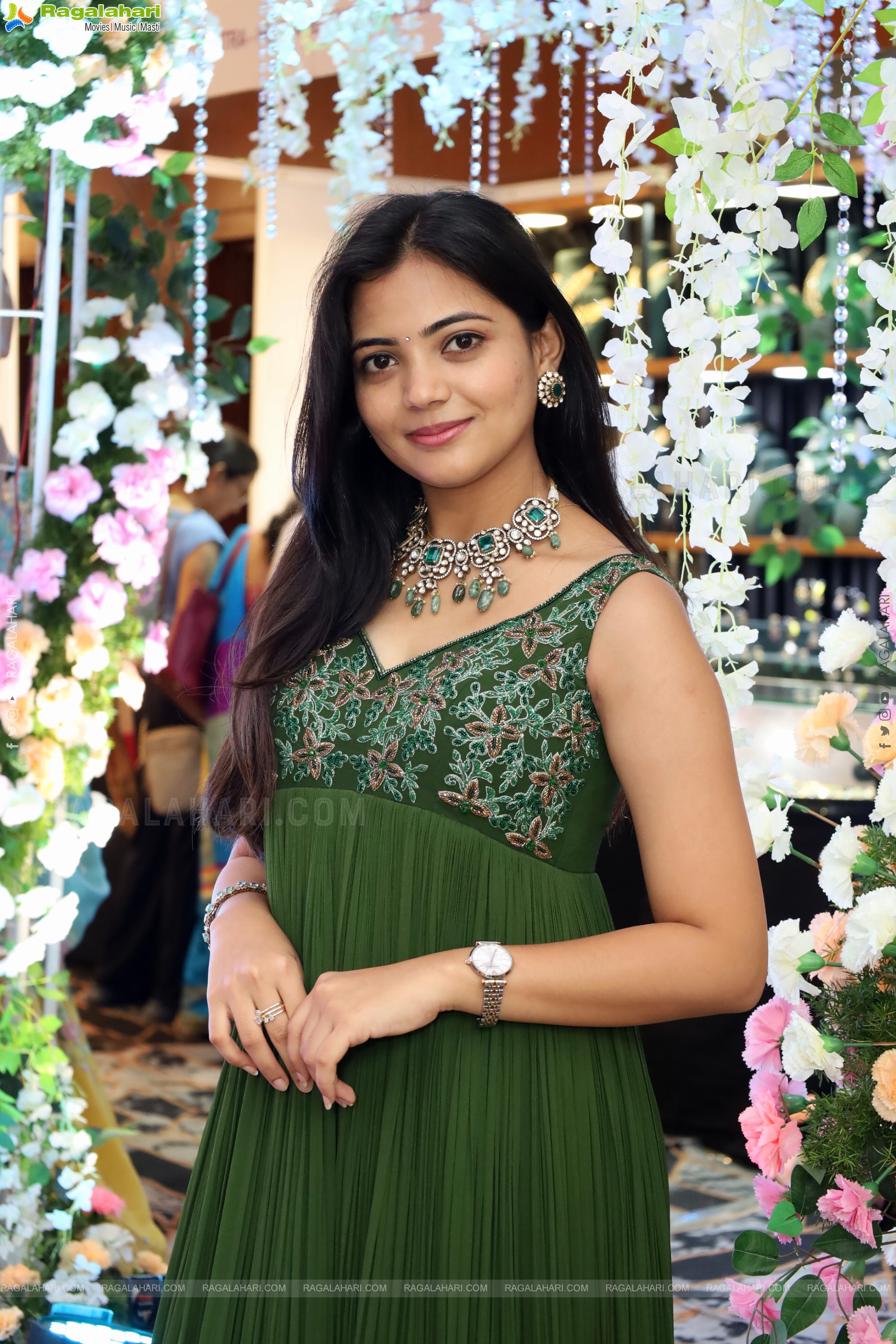 Jeevan Priya Reddy stills in Green Designer Dress, HD Gallery