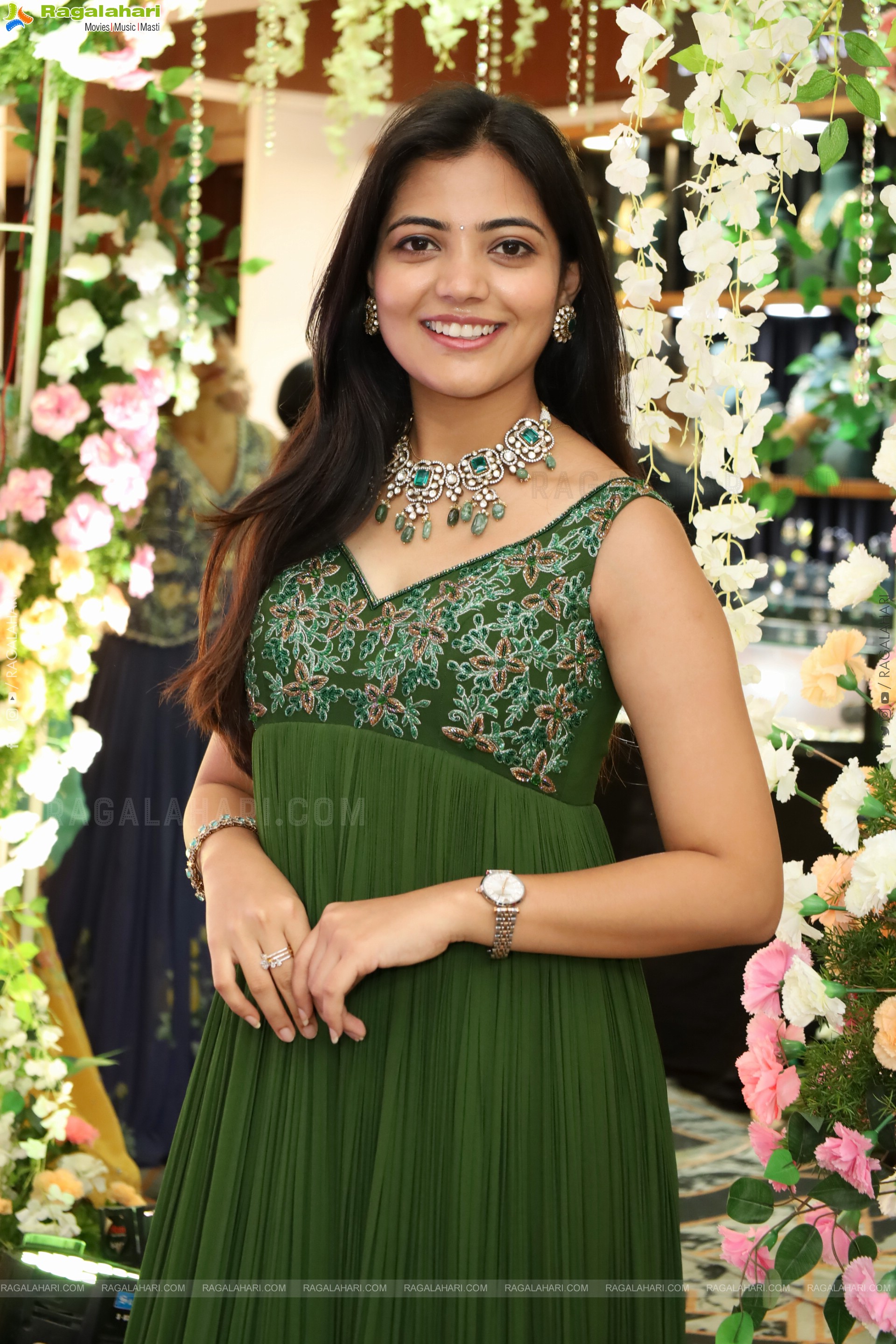 Jeevan Priya Reddy stills in Green Designer Dress, HD Gallery