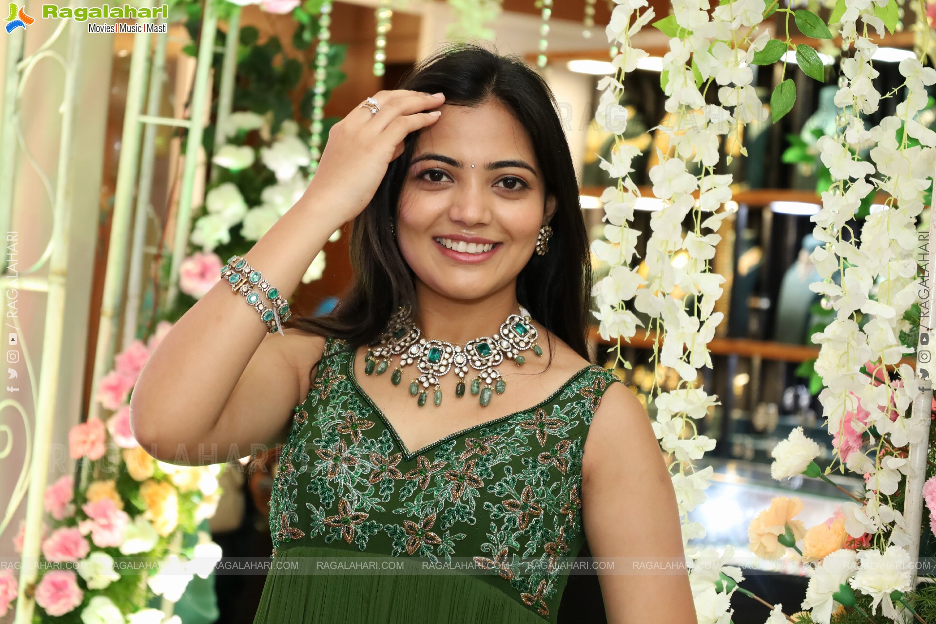 Jeevan Priya Reddy stills in Green Designer Dress, HD Gallery