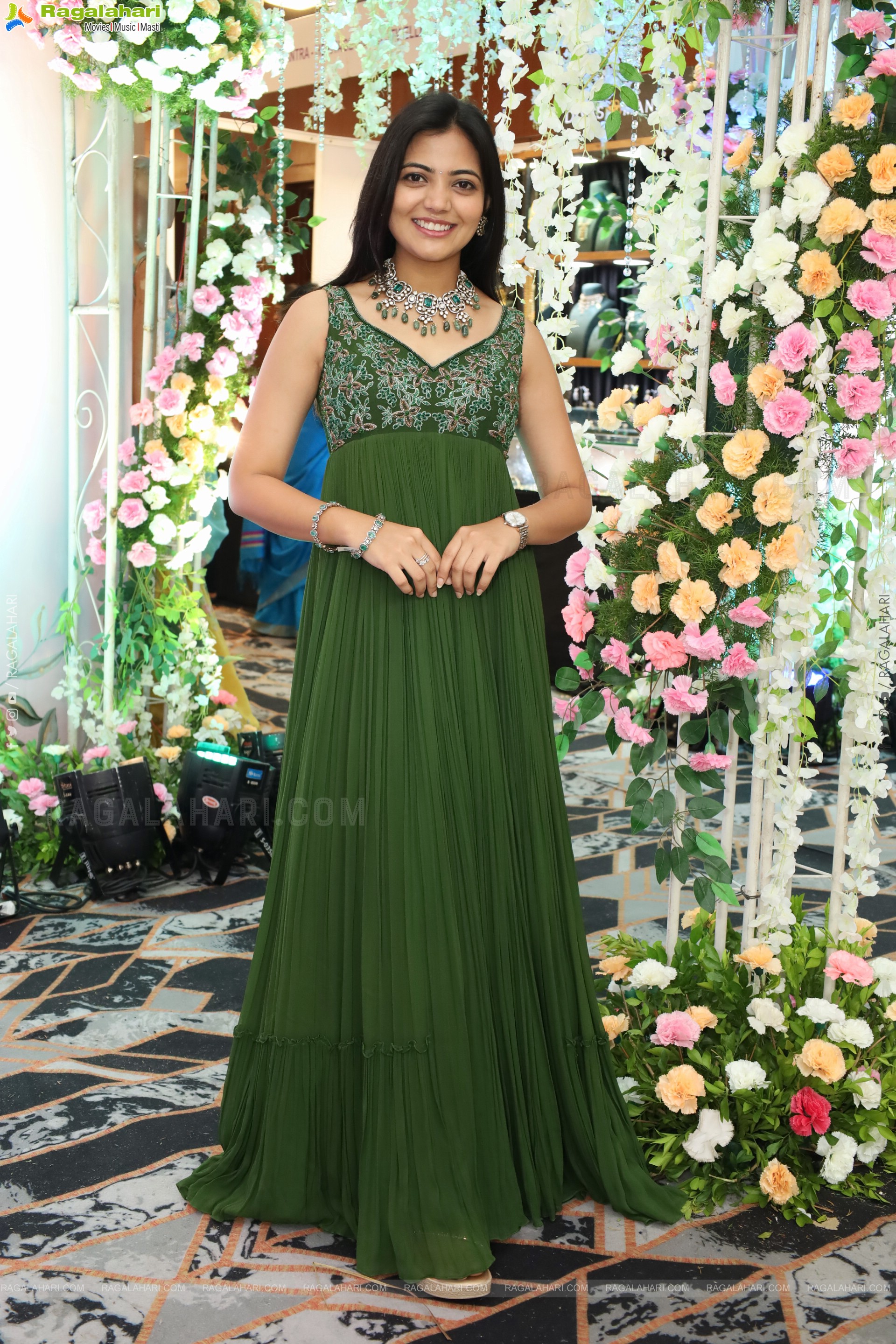 Jeevan Priya Reddy stills in Green Designer Dress, HD Gallery
