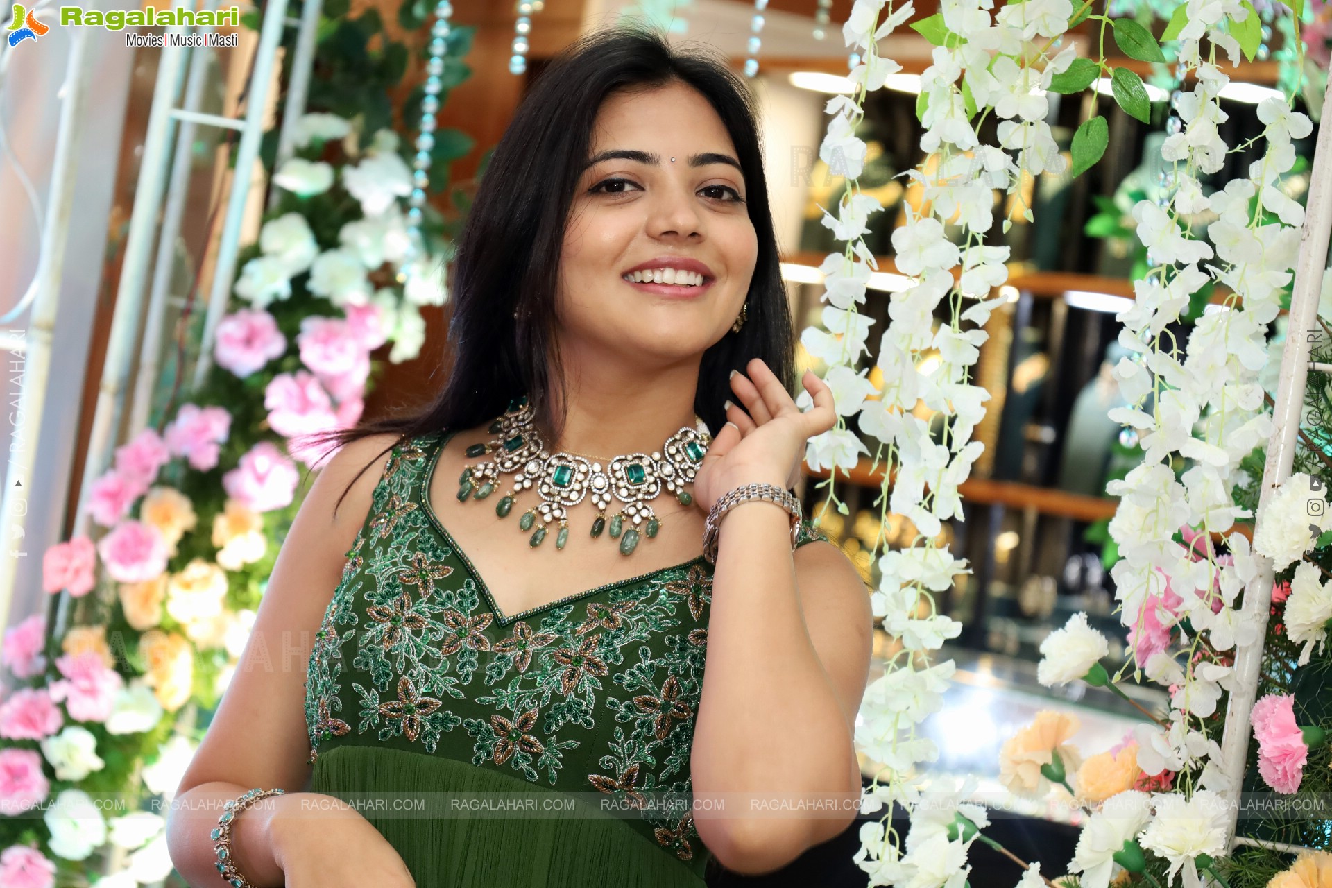 Jeevan Priya Reddy stills in Green Designer Dress, HD Gallery
