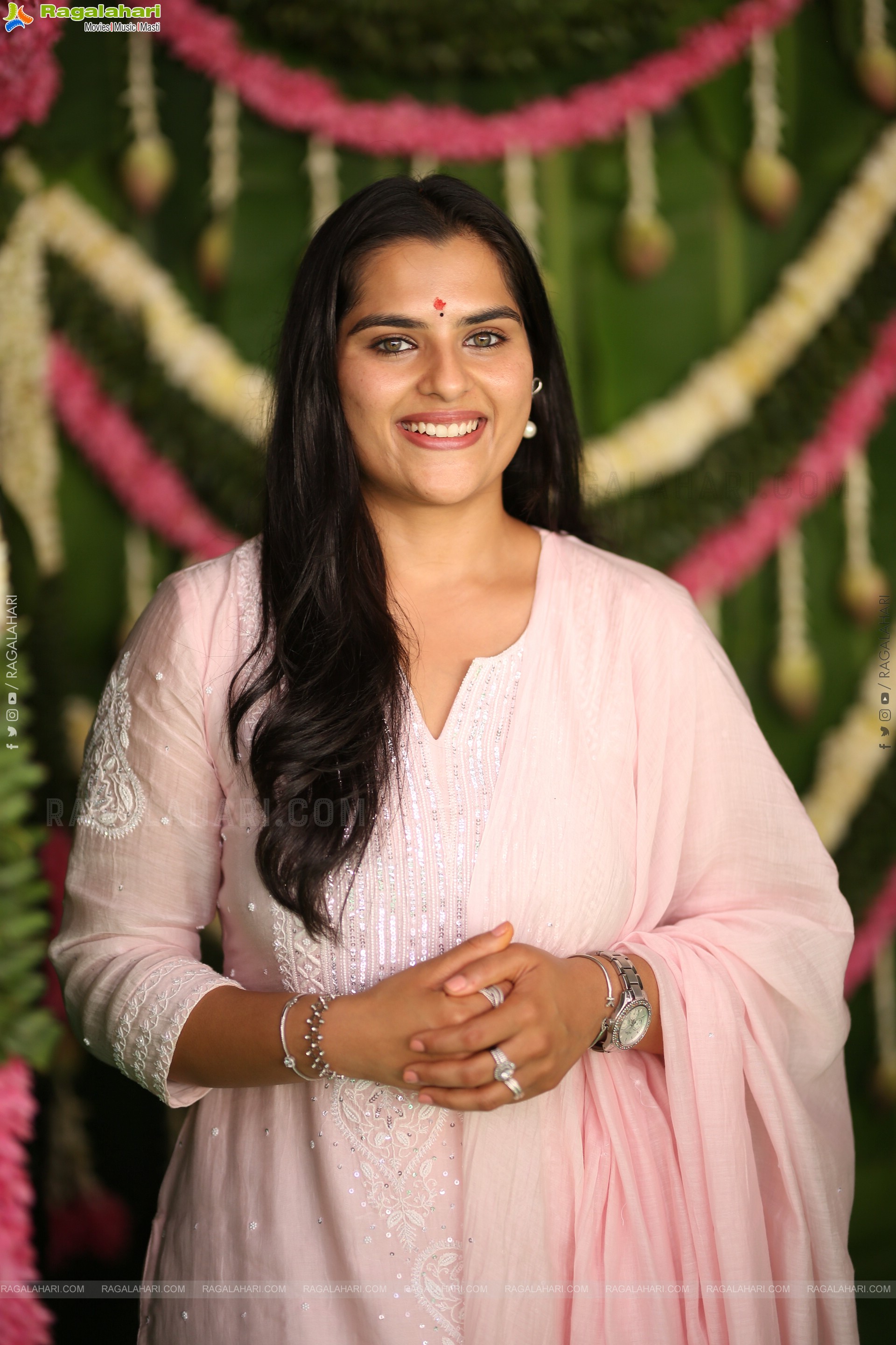 Kavya Kalyanram at TDR Cinemas Production No 1 Movie Opening, HD Gallery