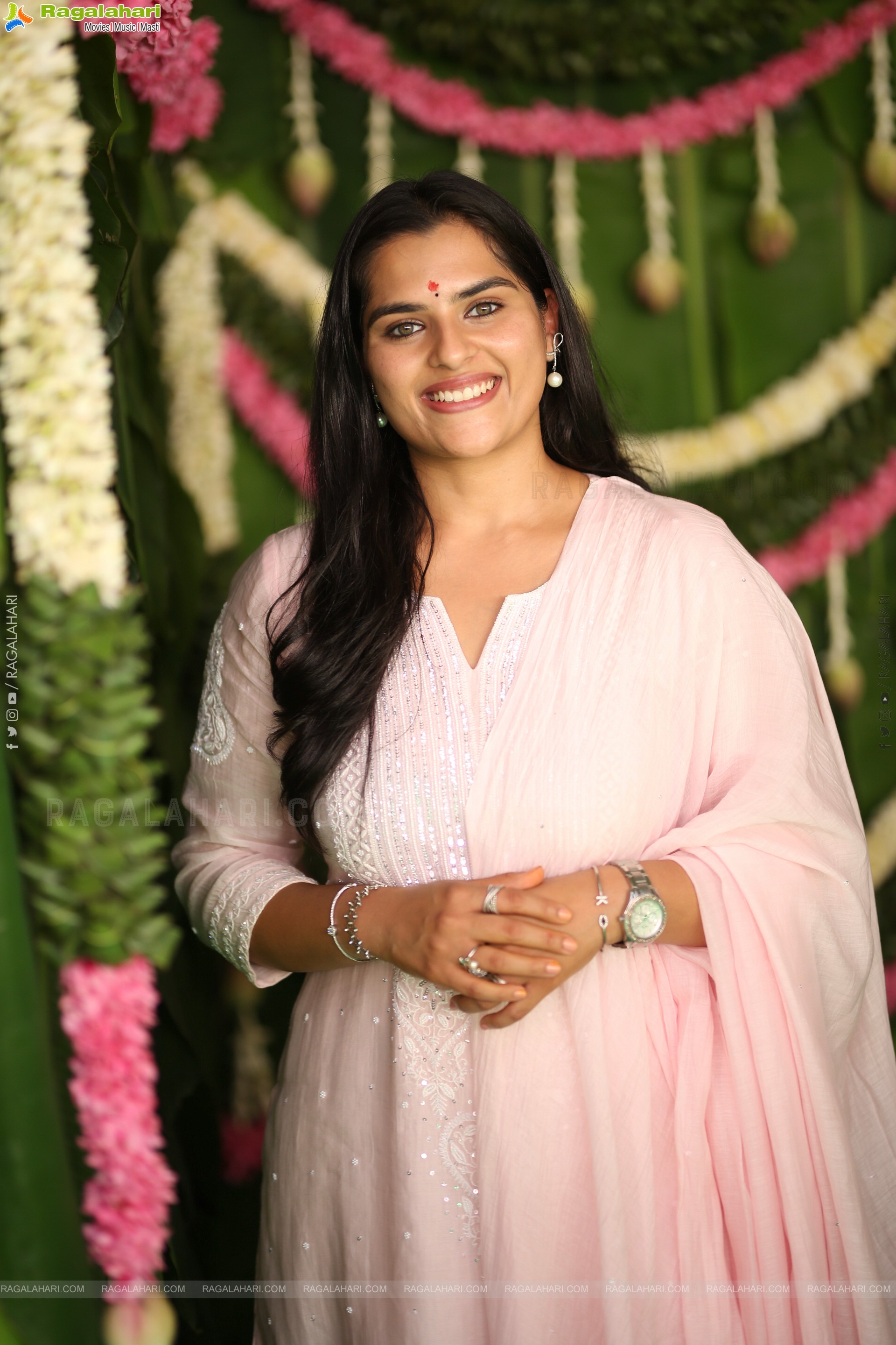 Kavya Kalyanram at TDR Cinemas Production No 1 Movie Opening, HD Gallery
