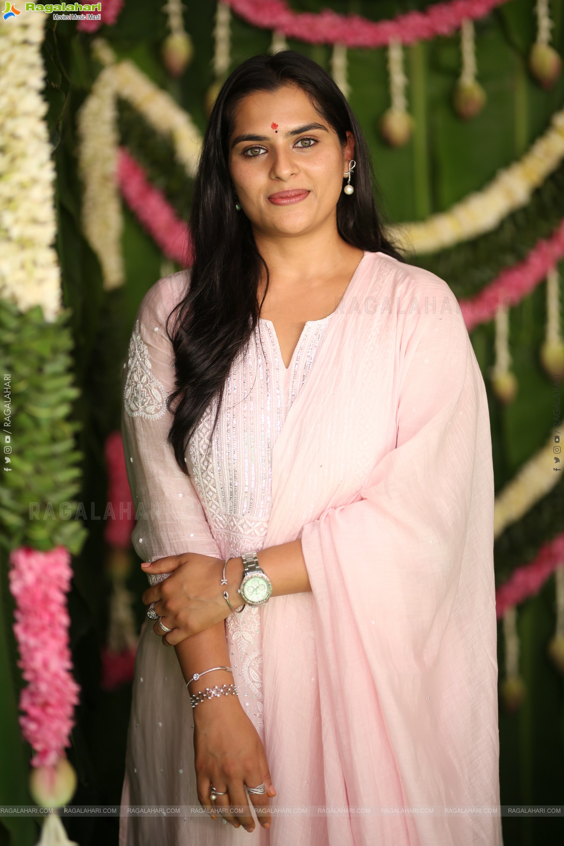 Kavya Kalyanram at TDR Cinemas Production No 1 Movie Opening, HD Gallery