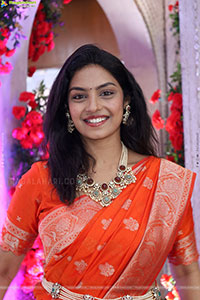 Mounika Ghanta stills in Traditional Saree, HD Gallery