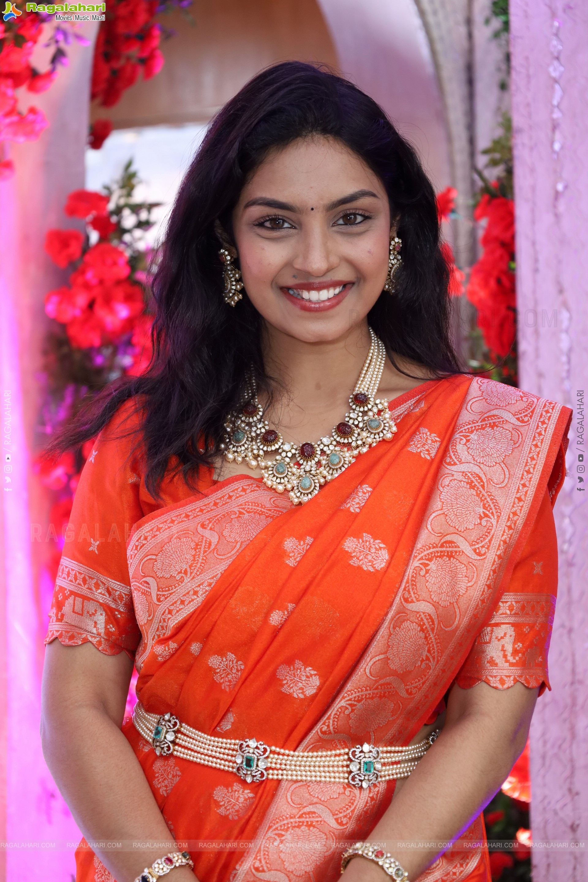 Mounika Ghanta stills in Traditional Saree, HD Gallery