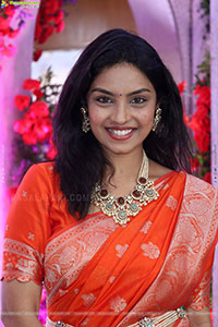 Mounika Ghanta stills in Traditional Saree, HD Gallery