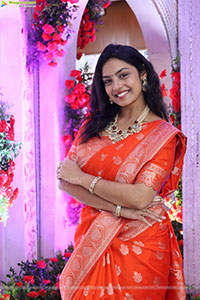 Mounika Ghanta stills in Traditional Saree, HD Gallery