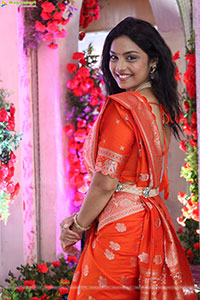 Mounika Ghanta stills in Traditional Saree, HD Gallery