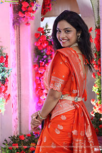 Mounika Ghanta stills in Traditional Saree, HD Gallery