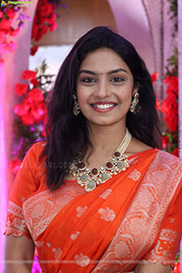 Mounika Ghanta stills in Traditional Saree, HD Gallery
