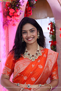 Mounika Ghanta stills in Traditional Saree, HD Gallery