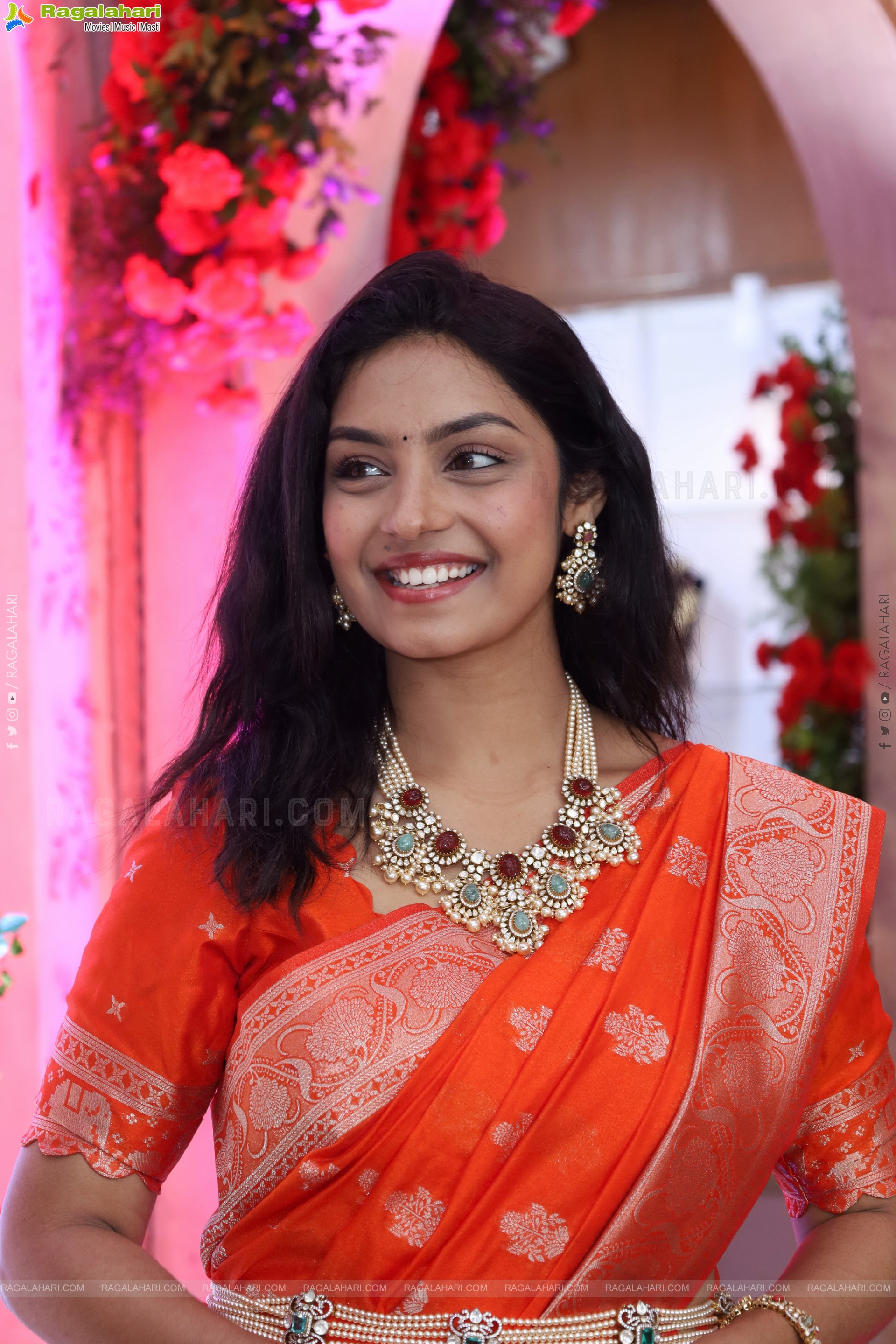 Mounika Ghanta stills in Traditional Saree, HD Gallery