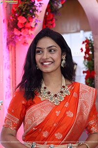 Mounika Ghanta stills in Traditional Saree, HD Gallery