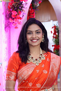 Mounika Ghanta stills in Traditional Saree, HD Gallery