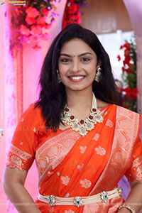 Mounika Ghanta stills in Traditional Saree, HD Gallery