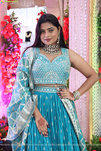 Siri Papa stills in Blue Designer Lehenga Choli, HD Gallery