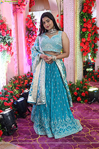 Siri Papa stills in Blue Designer Lehenga Choli, HD Gallery