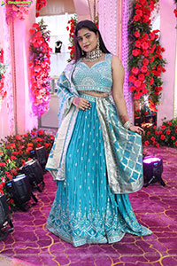 Siri Papa stills in Blue Designer Lehenga Choli, HD Gallery