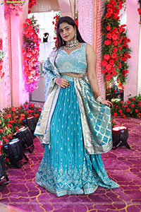 Siri Papa stills in Blue Designer Lehenga Choli, HD Gallery