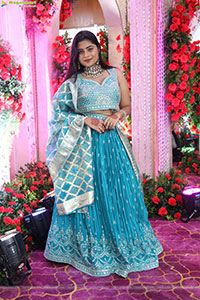 Siri Papa stills in Blue Designer Lehenga Choli, HD Gallery