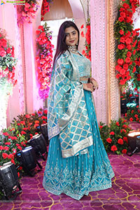 Siri Papa stills in Blue Designer Lehenga Choli, HD Gallery
