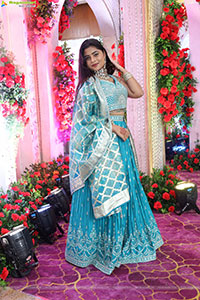 Siri Papa stills in Blue Designer Lehenga Choli, HD Gallery