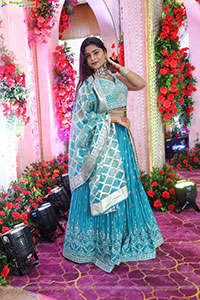 Siri Papa stills in Blue Designer Lehenga Choli, HD Gallery