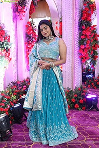 Siri Papa stills in Blue Designer Lehenga Choli, HD Gallery