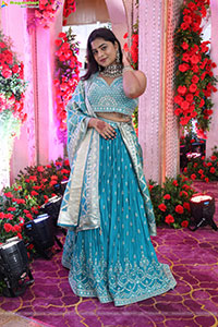 Siri Papa stills in Blue Designer Lehenga Choli, HD Gallery