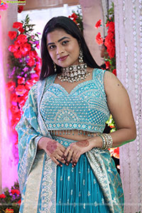 Siri Papa stills in Blue Designer Lehenga Choli, HD Gallery
