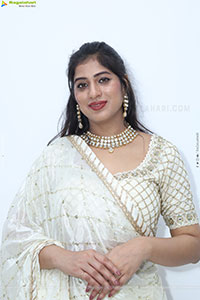 Naziya Khan stills in White Traditional Lehenga Choli