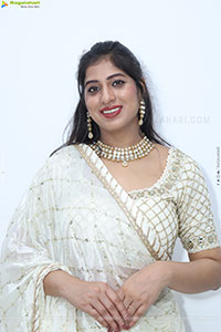Naziya Khan stills in White Traditional Lehenga Choli